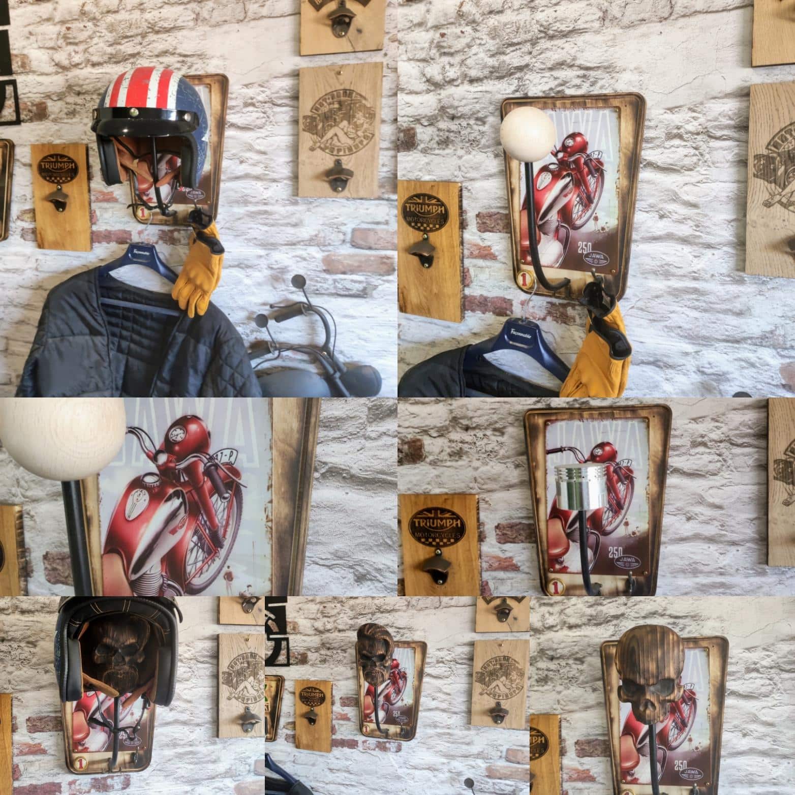 Porte pour 1 casque moto - vélo en bois de palette - création unique
