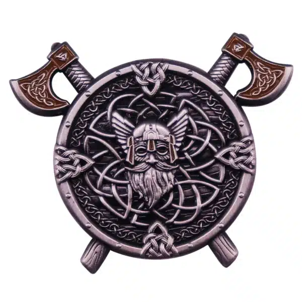 Broche en métal de style guerrier Viking Valhalla