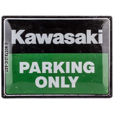 Plaque métallique Nostalgic arts officiel de chez Kawasaki