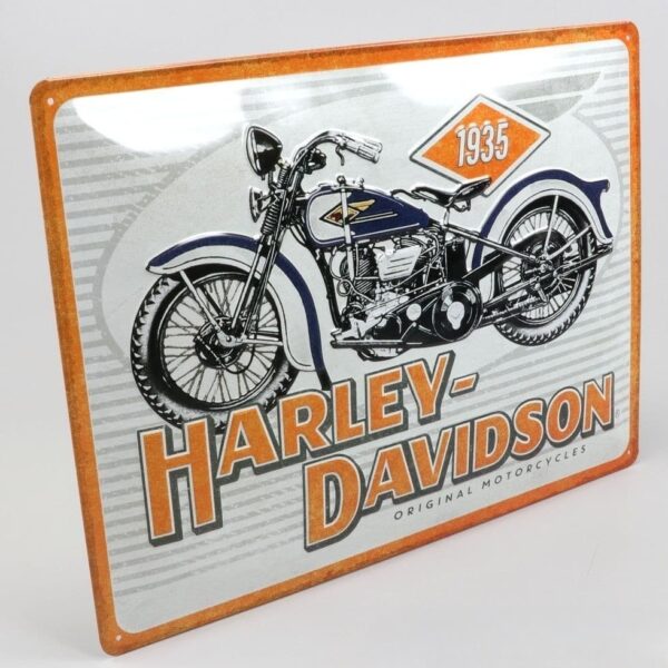 Plaque Harley Davidson métallique 1935 Nostalgic art pour être monté sur notre porte casque