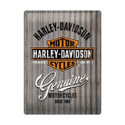 Plaque métallique de décoration mural Plaque métallique Harley Davidson Genuine vintage