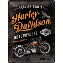 Plaque Métallique Harley Davidson Milwaukee  sous licence officiel  40 x 30