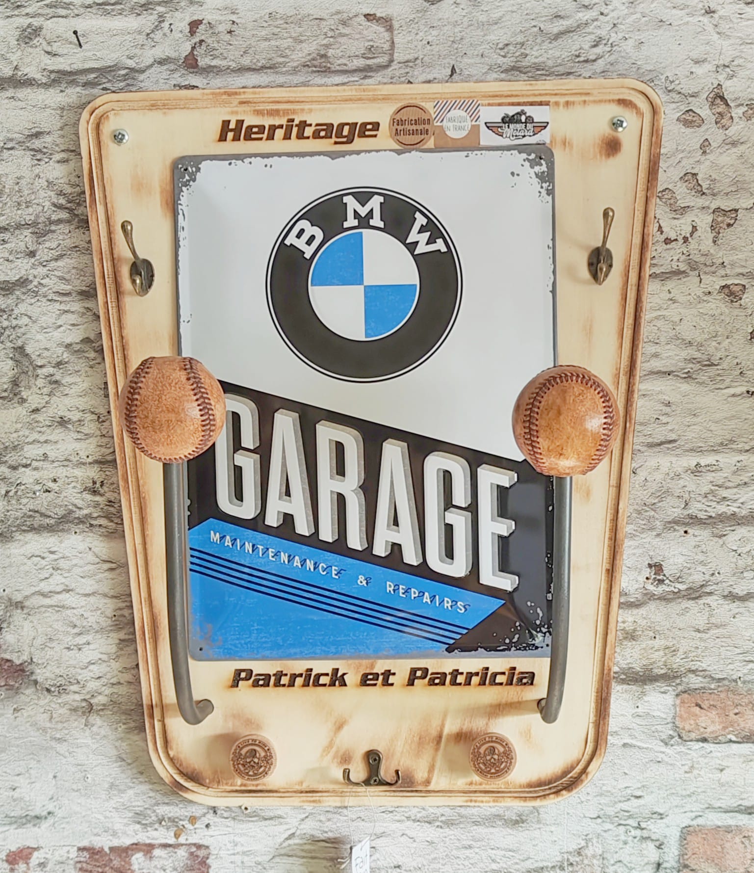 NOSTALGIC ART Porte-clés BMW Garage - Porte-clés pour le motard