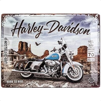Plaque Métallique Harley Davidson Route 66 Roa  sous licence officiel  30 x 40 cm