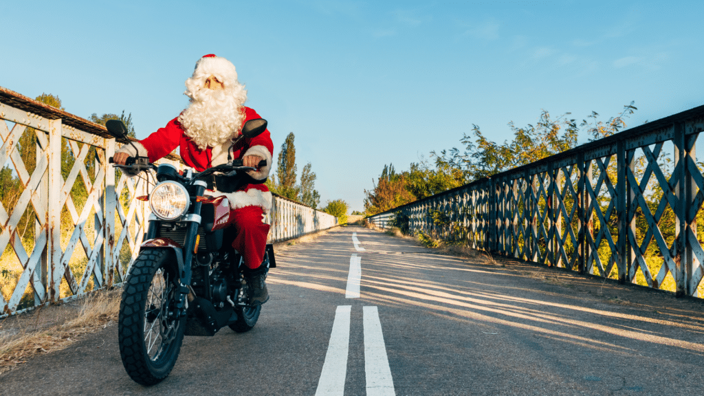 motard père noël