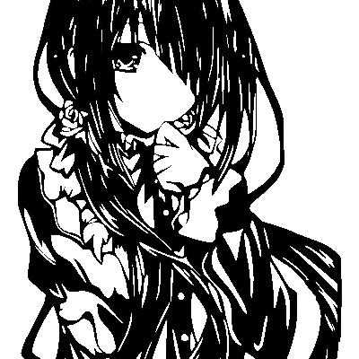 Manga décoration murale noire jeune fille sans cadre