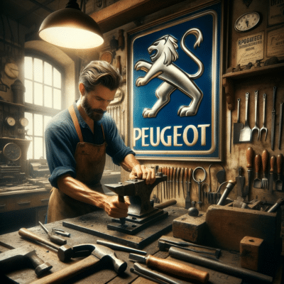 Plaque métallique Peugeot