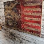 Plaque murale vintage avec drapeau américain et logo Harley-Davidson , décoration moto sur mur en briques