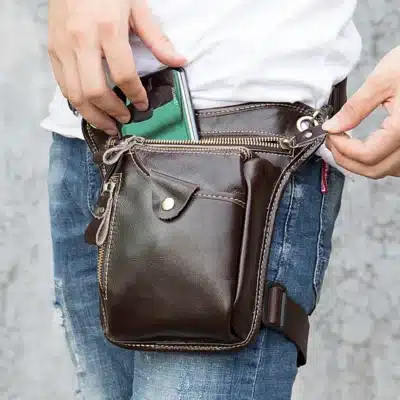 Sac de jambe en cuir PU POUR MOTARD