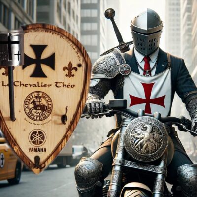 Présentation de notre bouclier porte casque Templier