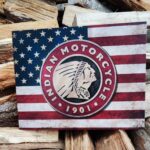 Plaque Métallique USA Indian drapeau la plaque est horizontal