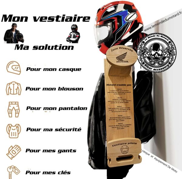 Porte-casque BABY en bois massif en promo spéciale Noël, personnalisable avec gravure ou sans texte.