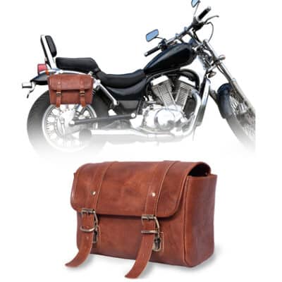 Sacoche latérale moto en cuir pleine fleur