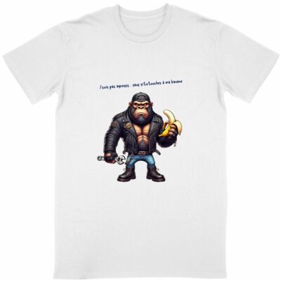 T-shirt motard drôle gorille biker – Design exclusif Le Monde du Motard –