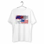 T-shirt Unisexe Classique avec Drapeaux USA et Confédéré