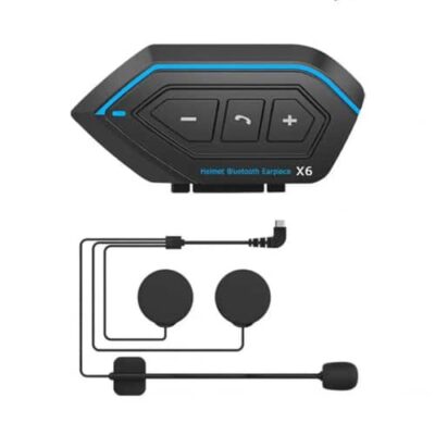 Kit Bluetooth Moto X6 Étanche - Casque Mains Libres Stéréo, 50h Autonomie, Compatible Tous Casques, Micro Anti-bruit, IP67