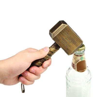 Décapsuleur Marteau de Thor - Ouvre-bouteille Original en Alliage et Plastique, Idée Cadeau Insolite Motard et Geek, Design Viking