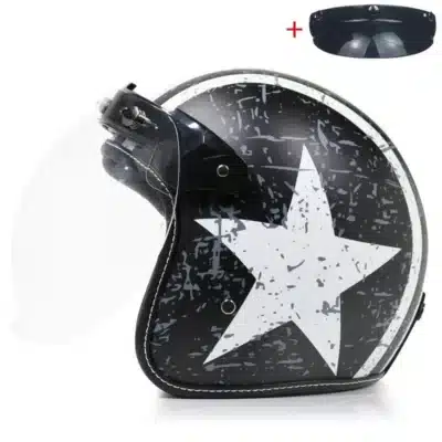 Casque Jet Vintage Militaire – Style Biker, Look Armée, Déco Moto