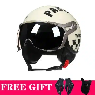 Casque demi-jet vintage noir mat avec visière – Style rétro pour motards exigeants