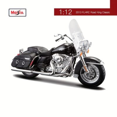 Moto Miniature Harley-Davidson Road King Classic 2013 - Modèle Réduit Échelle 1/12 - Décoration Collection Motard