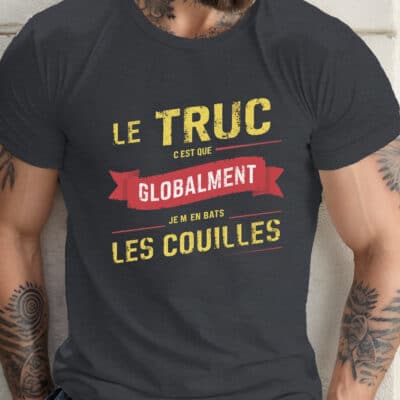 T-shirt homme "Police Usée" – Haut décontracté à imprimé vintage, col rond, manches courtes, style urbain