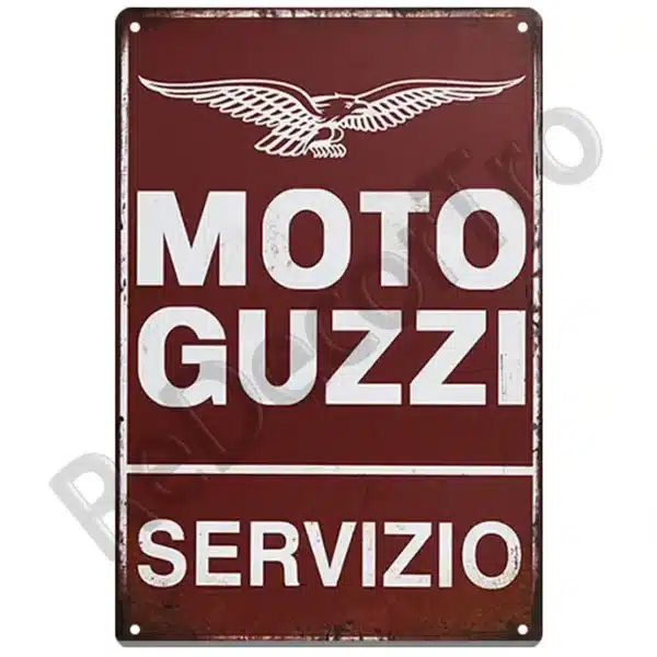 Plaque métallique Moto Guzzi rétro – déco garage vintage, fan art non officiel, idée cadeau motard – Image 3
