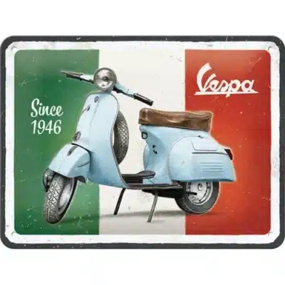 Plaque métal Vespa – Since 1946 (15 x 20 cm)