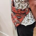 Sac banane motard réversible fait main avec motif biker old school et skulls