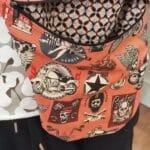 Sac banane motard réversible fait main avec motif vintage biker et doublure graphique