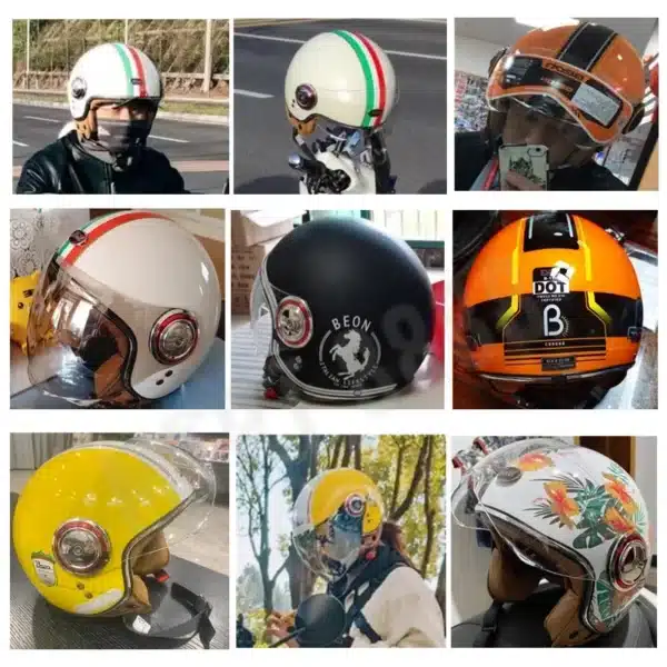 Casque Moto Vintage Années 1970 – Ancien, Rétro – Occasion Rare – Taille Unique