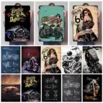 ette plaque métal Harley au design Route 66 est idéale pour donner du caractère à votre déco moto.