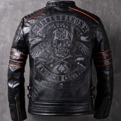 Blouson homme 2025 coupe-vent noir style motard moderne
