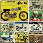 plaque métal vintage moto déco garage rétro