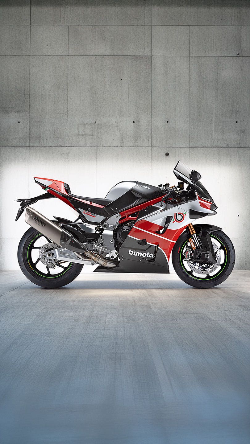 Bimota KB998 Rimini 2025 - détail cadre et moteur