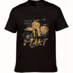 t-shirt moto vintage deux-temps DDR noir imprimé jaune – streetwear motard respirant