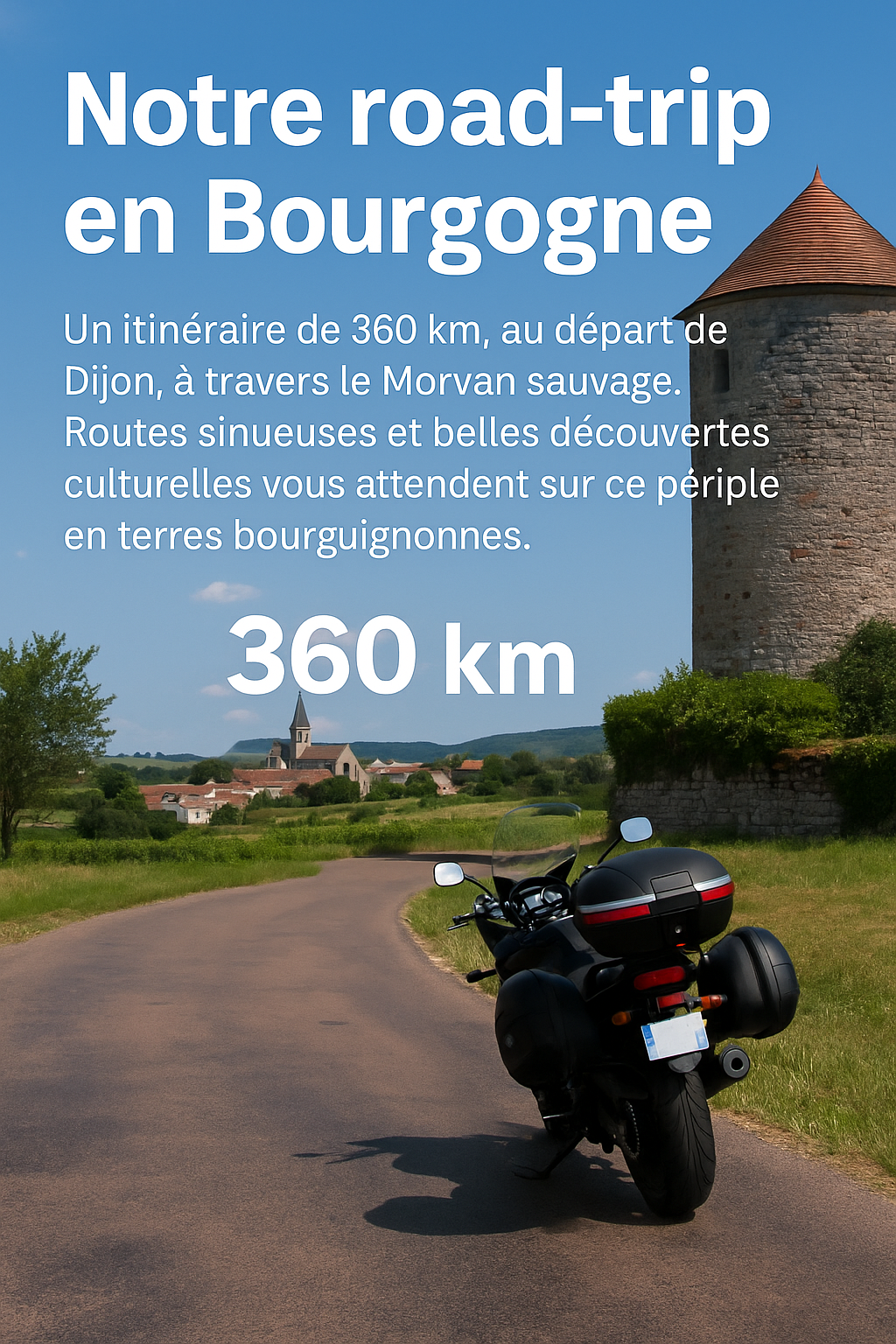 road trip moto morvan au départ de dijon avec tracé jusqu'au lac des settons
