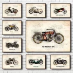 toile moto vintage montée sur MDF