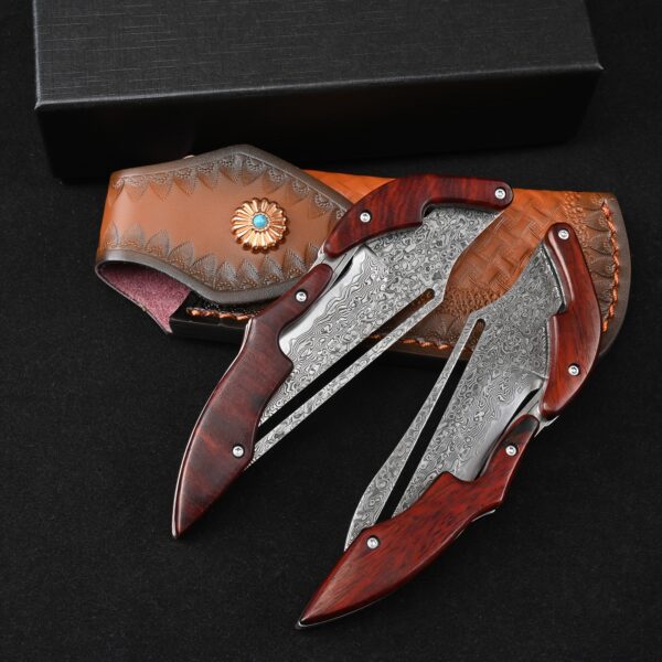 Couteau pliant motard en acier Damas, outil EDC robuste pour aventure et moto