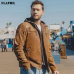 veste moto cuir homme marron et noir en cuir de vachette avec capuche amovible
