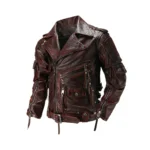veste moto cuir naturel homme style biker vintage
