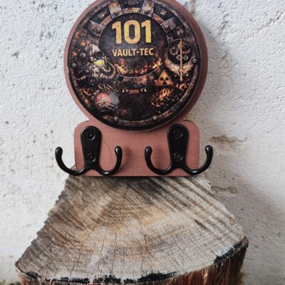 Support clés Fallout Vault Tec rond 10 ou 15 cm DTF UV fait main