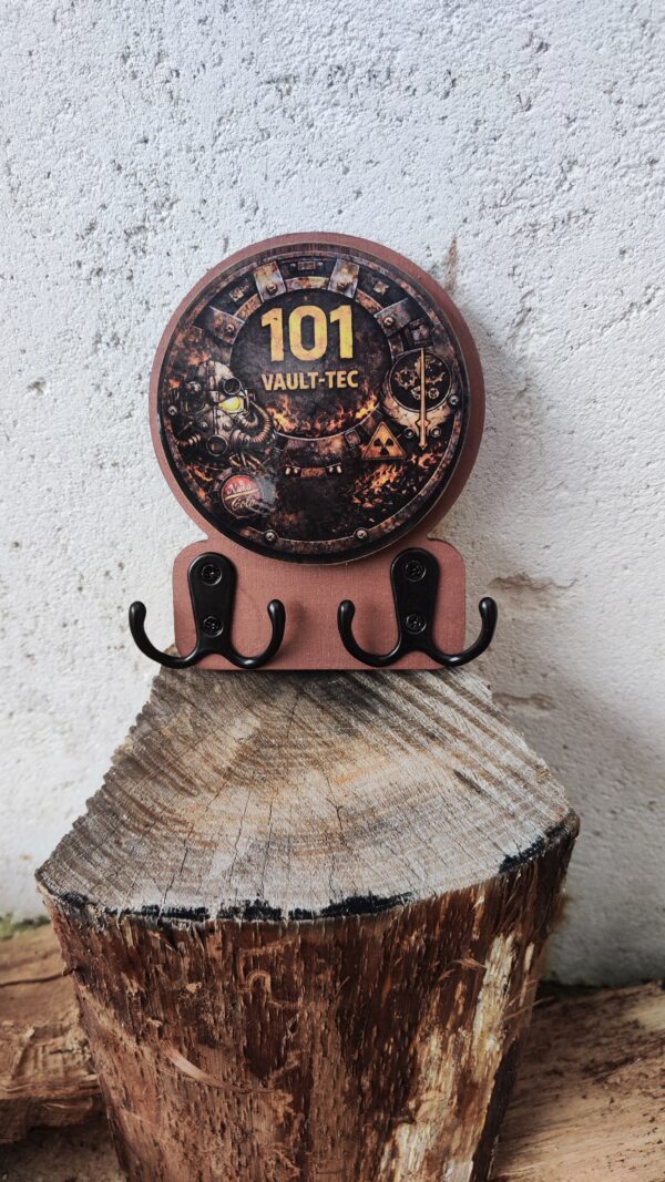 Support clés Fallout Vault Tec rond 10 ou 15 cm DTF UV fait main