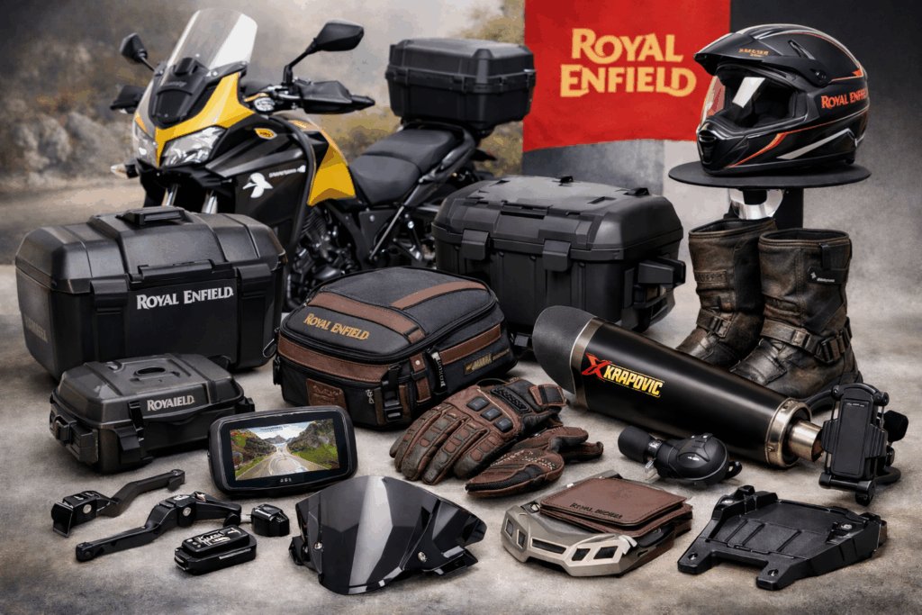 Accessoire Moto Royal Enfield : Sublimez votre Style et votre Garage Vintage Rouler en Royal Enfield, c’est bien plus que conduire une moto, c’est adopter un état d’esprit "Classic" et intemporel. Que vous soyez l'heureux propriétaire d'une Interceptor 650, d'une Continental GT ou d'une Meteor, l’univers accessoire moto Royal Enfield est indispensable pour prolonger cette esthétique jusque dans votre garage. Découvrez notre sélection déco et lifestyle pour les passionnés de la marque de Redditch. L'élégance du puriste : Bien choisir son accessoire Royal Enfield L’identité visuelle de Royal Enfield est unique. Pour respecter ce look rétro, chaque accessoire Royal Enfield de notre sélection est choisi pour son authenticité. L'objectif ? Créer un espace qui vous ressemble, où l'organisation rencontre le style vintage.  L'Indispensable : Le Porte-Casque Moto Royal Enfield Pour ne plus laisser votre casque traîner sur une étagère poussiéreuse, optez pour l’accessoire moto Royal Enfield le plus prisé : le support mural dédié. Design Rétro-Chic : Une finition qui s'intègre parfaitement dans un intérieur industriel ou un garage vintage. Protection Maximale : Maintient votre casque de manière sécurisée tout en préservant les mousses intérieures. Installation Facile : Transformez votre mur en une véritable galerie dédiée à votre passion.  Voir le Porte-Casque Royal Enfield Aménager son coin "Classic" : Déco et Rangement Un beau garage est un garage organisé. Pour les fans de mécaniques authentiques, l'accessoire Royal Enfield décoratif est un must-have : Supports muraux pour vestes : Pour suspendre vos cuirs ou vestes en coton huilé (waxed cotton) sans les abîmer. Plaques émaillées : Pour retrouver l'ambiance des ateliers mécaniques des années 50. Objets de collection : Mugs, porte-clés en cuir et papeterie aux couleurs de la marque. Explorez tout notre univers dédié sur notre page accessoire moto Royal Enfield sur Le Monde du Motard. Idées Cadeaux : Quoi offrir à un propriétaire de Royal Enfield ? Le motard "Enfield" apprécie les beaux matériaux et l'histoire. Voici quelques pistes : Envie Accessoire Royal Enfield Bénéfice Utilité Porte-casque mural Gain de place et style Style Pilote Gants ou Bagagerie cuir Look authentique Décoration Horloge Vintage Ambiance Man Cave Pour les accessoires techniques et les pièces de rechange, visitez également le portail officiel Royal Enfield France. FAQ : Vos questions sur Royal Enfield Quel accessoire Royal Enfield choisir pour un petit cadeau ? Un porte-clés en cuir ou une plaque métallique sont des choix parfaits pour un budget raisonnable. Le porte-casque est-il compatible avec les casques Jet et Intégraux ? Oui, nos supports sont conçus pour accueillir tous types de casques, qu'ils soient typés rétro (Jet avec lunettes) ou modernes. Conclusion : Vivez la légende au quotidien L’acquisition d'un accessoire moto Royal Enfield est le meilleur moyen de célébrer l'héritage d'une marque mythique. Ne laissez plus votre équipement dans l'ombre et offrez-lui l'écrin qu'il mérite avec Le Monde du Motard.