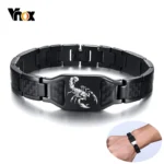 bracelet homme acier inoxydable scorpion croix