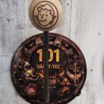 Porte casque Fallout Vault Tec rond 30 cm support mural DTF UV fait main