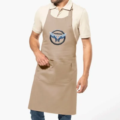 Tablier motard personnalisé en coton bio 280g – 18 logos revisités au choix – Idée cadeau biker original Yamaha