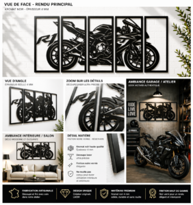 decoration murale moto personnalisee multi cadres