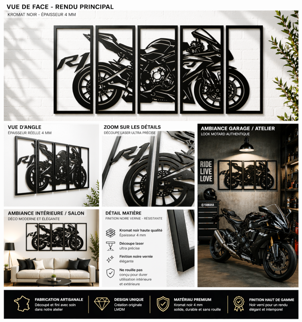 decoration murale moto personnalisee multi cadres