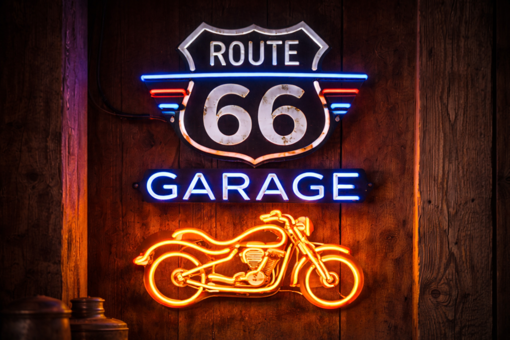 enseigne LED moto décoration murale garage motard