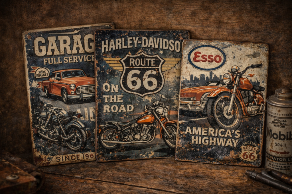 posters affiches moto vintage décoration garage motard